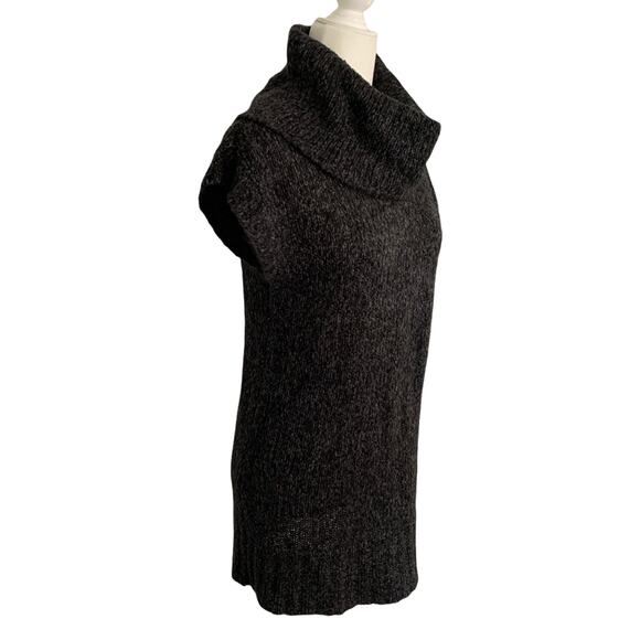 Nine West Women's Sweater Dress Large Black Turtle Neck Cap Sleeve Pullover Knit - Picture 1 of 9